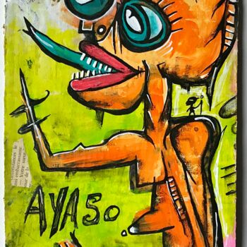 Painting titled "Lengua de serpiente" by Aya So, Original Artwork, Acrylic