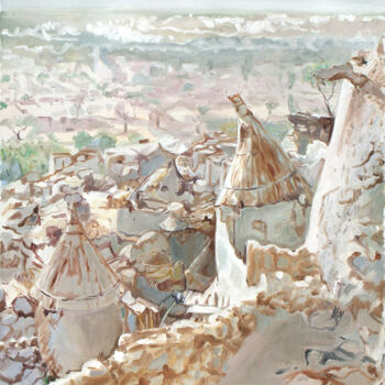 Peinture intitulée "Ireli, village dogo…" par Gilles Chambon, Œuvre d'art originale, Huile