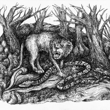Drawing titled "War is never ending" by Patrick Jannin, Original Artwork, Ink