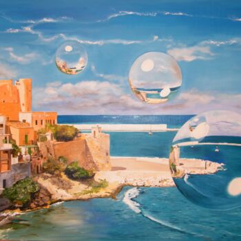 Peinture intitulée "castellammare-del-g…" par Manu Surreabulliste, Œuvre d'art originale, Huile