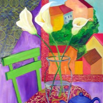 Peinture intitulée "Arums" par Nadege Frazié, Œuvre d'art originale