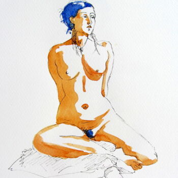 Dessin intitulée "Croquis Natalia 5 n…" par Anne-Marie Mary, Œuvre d'art originale, Marqueur
