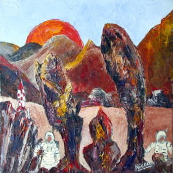 Pintura titulada "ON A MARCHE SUR LA…" por Nicodi, Obra de arte original, Acrílico