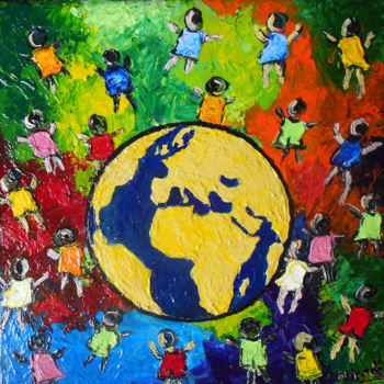 Pintura titulada "RONDE DES COULEURS…" por Nicodi, Obra de arte original, Acrílico