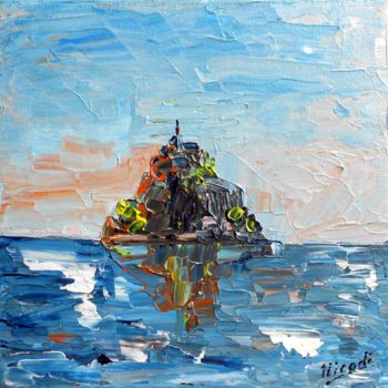 Peinture intitulée "LE MONT ST MICHEL" par Nicodi, Œuvre d'art originale, Acrylique