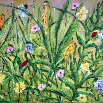 Malerei mit dem Titel "LES HERBES FOLLES" von Nicodi, Original-Kunstwerk, Acryl