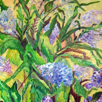 Pintura titulada "JARDIN BLEU" por Nicodi, Obra de arte original, Acrílico