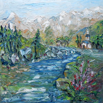 Pintura titulada "LA CHAPELLE OUBLIEE" por Nicodi, Obra de arte original, Oleo