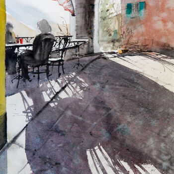 Pittura intitolato "Two girls sunbathin…" da Manu Toxxic, Opera d'arte originale, Acquarello