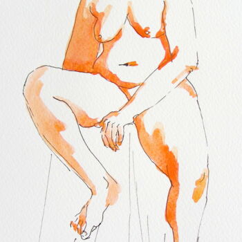 Dessin intitulée "croquis Désirée 26…" par Anne-Marie Mary, Œuvre d'art originale, Encre