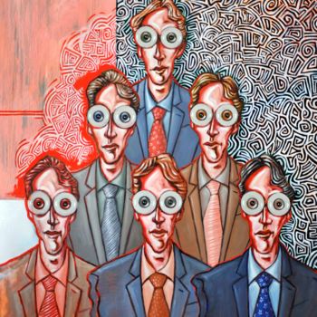 Pittura intitolato "Les dirigeants III" da Pascal Buffard, Opera d'arte originale
