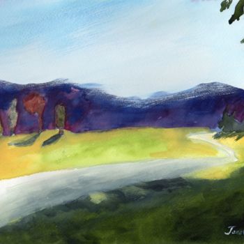 Painting titled "Cascade Foothills i…" by Janel Bragg, Original Artwork, Watercolor
