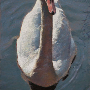 「Swan」というタイトルの絵画 Reidsartによって, オリジナルのアートワーク, パステル