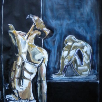 제목이 "depuis longtemps je…"인 미술작품 Herve Yann Dubois로, 원작, 구아슈