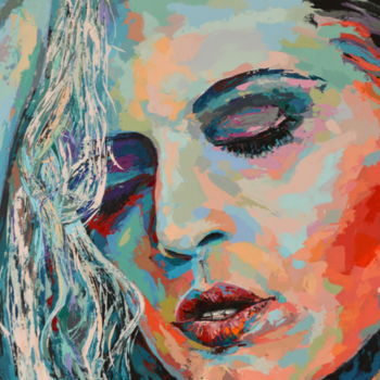 Painting titled "Moon" by Rudolf Rox, Original Artwork, Acrylic