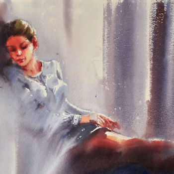 Painting titled "figure-studies-in-w…" by Kishore Singh, Original Artwork, Watercolor