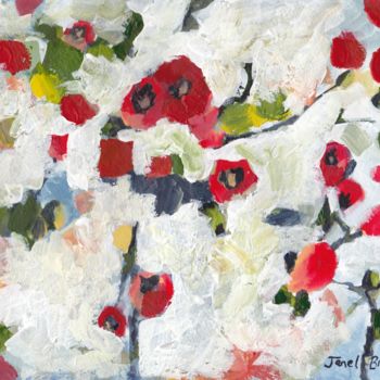 Painting titled "Rose Hips" by Janel Bragg, Original Artwork, Watercolor