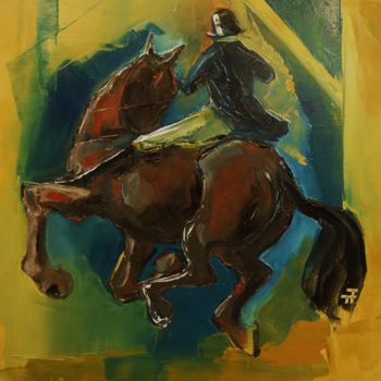 Painting titled "Plein est-" by Thierry Faure, Original Artwork, Oil Mounted on Wood Stretcher frame