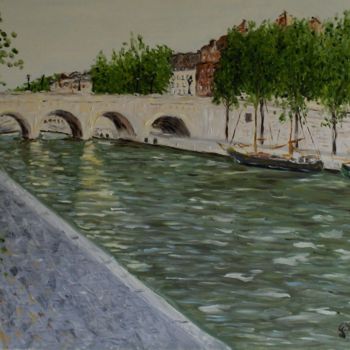 Painting titled "vue-de-pont-neuf" by Giancarlo Di Battista, Original Artwork