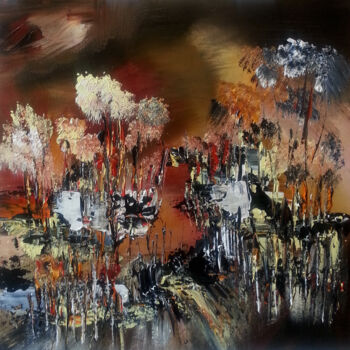 Peinture intitulée "Quelles questions ?" par Muriel Cayet, Œuvre d'art originale, Acrylique