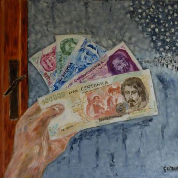 Painting titled "addio-lira" by Giancarlo Di Battista, Original Artwork