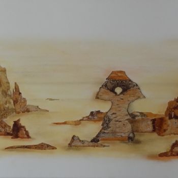 Collages intitulée "Les rocheuses" par Martine Capdeville-Lacomme, Œuvre d'art originale