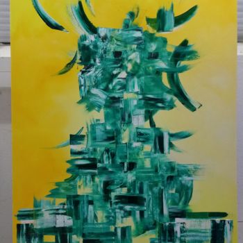 Peinture intitulée "prestance totemique…" par Patou.B, Œuvre d'art originale, Huile