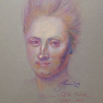 Dessin intitulée "Madame LABILLE GUIA…" par Pierre Feyeux, Œuvre d'art originale, Pastel