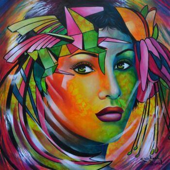 Peinture intitulée "parfum de magie" par Jeannette Guichard-Bunel, Œuvre d'art originale, Huile