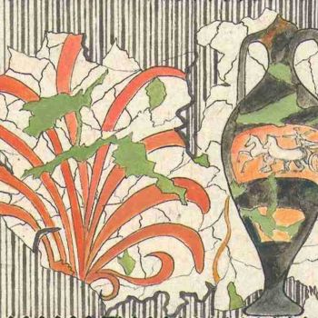 Peinture intitulée "greco-deco.jpg" par Martine Capdeville-Lacomme, Œuvre d'art originale, Encre