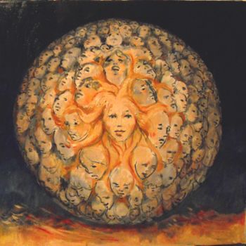 Peinture intitulée "PLANETE" par Claude Hardenne, Œuvre d'art originale