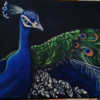 Schilderij getiteld "Sa Majesté" door Isabelle, Origineel Kunstwerk, Acryl