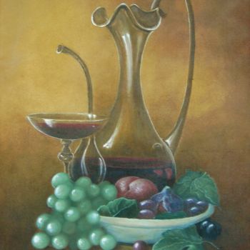 Peinture intitulée "Le Pichet en Cristal" par Isabelle, Œuvre d'art originale