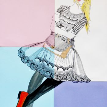 Dessin intitulée "Sonia D." par Brigitte Mathé (MBL), Œuvre d'art originale, Encre