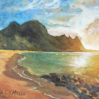 "Tunnels Beach" başlıklı Tablo Lelia tarafından, Orijinal sanat, Suluboya