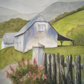 Peinture intitulée "grange asque" par Mickael Thébault, Œuvre d'art originale