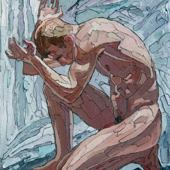 Peinture intitulée "Bowed his head" par Sergey Sovkov, Œuvre d'art originale, Huile