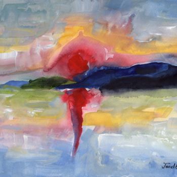 Painting titled "San Juan Island Sun…" by Janel Bragg, Original Artwork, Watercolor