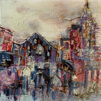 Malerei mit dem Titel "Un parfum de prière" von Muriel Cayet, Original-Kunstwerk, Acryl