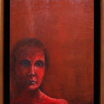 Painting titled "Lady in Red" by Ralph Papa, Original Artwork