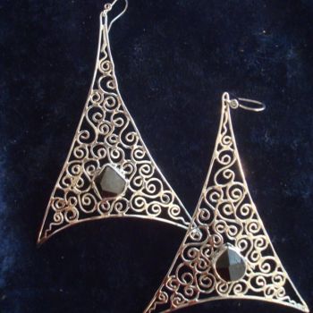Artesanía titulada "Aretes de Plata con…" por Maga, Obra de arte original, Joyas