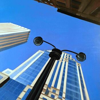 Pittura intitolato ""NYC perspective"…" da Marie France Garrigues, Opera d'arte originale, Olio Montato su Telaio per barell…