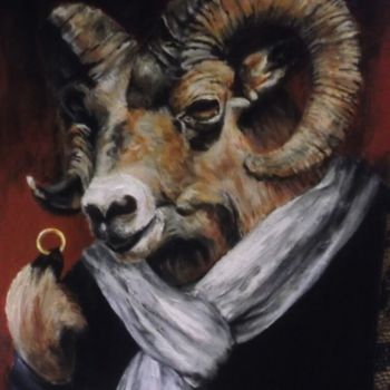 Pintura intitulada "La tentation ou le…" por Véronique Emmanuelle Bernard, Obras de arte originais, Acrílico
