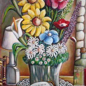 Ζωγραφική με τίτλο "Bouquet Niçois" από Rose Calvino, Αυθεντικά έργα τέχνης