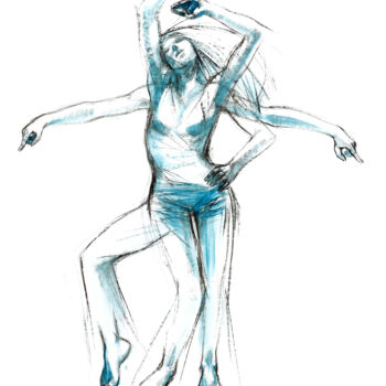 Dessin intitulée "Dance 3" par Gaele Flao, Œuvre d'art originale