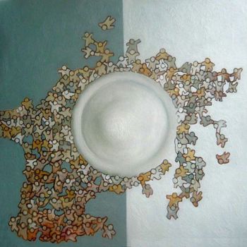 Peinture intitulée "demographie" par Pascal Buffard, Œuvre d'art originale