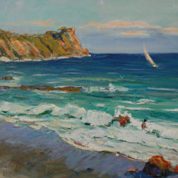 Malerei mit dem Titel "Surf" von Nikolai Chebotaru, Original-Kunstwerk, Öl