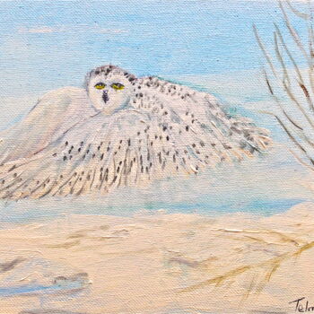 Painting titled "Q286 - Coruja II" by Telma Weber, Original Artwork, Acrylic