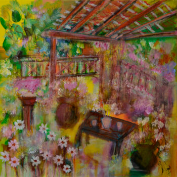Malerei mit dem Titel "Un balcon en belvéd…" von Muriel Cayet, Original-Kunstwerk, Acryl