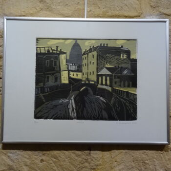 Gravures & estampes intitulée "Moika" par Anna Shibanova, Œuvre d'art originale, Xylographie